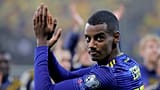 Sweden's Alexander Isak celebrates after the Euro 2020 group F qualifying soccer match between Romania and Sweden on the National Arena stadium in Bucharest, Nov 19.
