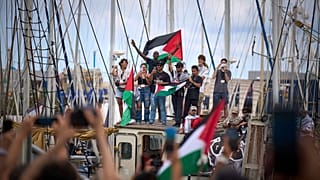 La partenza di imbarcazioni della Gaza Sumud Flotilla da Barcellona (31 agosto 2025)