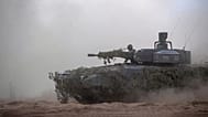 Ein deutscher Leopard 2A7V-Panzer nimmt an der litauisch-deutschen Division-Übung 'Grand Quadriga 2024' in Vilnius am 29. Mai 2024 teil.