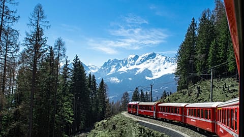 A view of Switzerland's Bernina Express