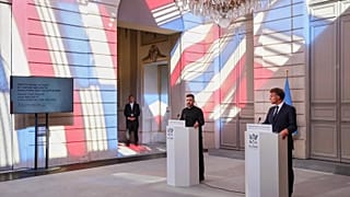 Ukraine's President Volodymyr Zelenskyy and French President Emmanuel Macron at a summit on Ukraine in Paris, 4 September, 2025.