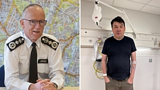 UK Met Police chief Sir Mark Rowley (left) calls for law change after controversial arrest of comedy writer Graham Linehan (right)