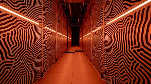 A look between the rows of JUPITER racks.