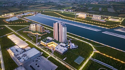An aerial view of the Silk Road Samarkand International Complex.