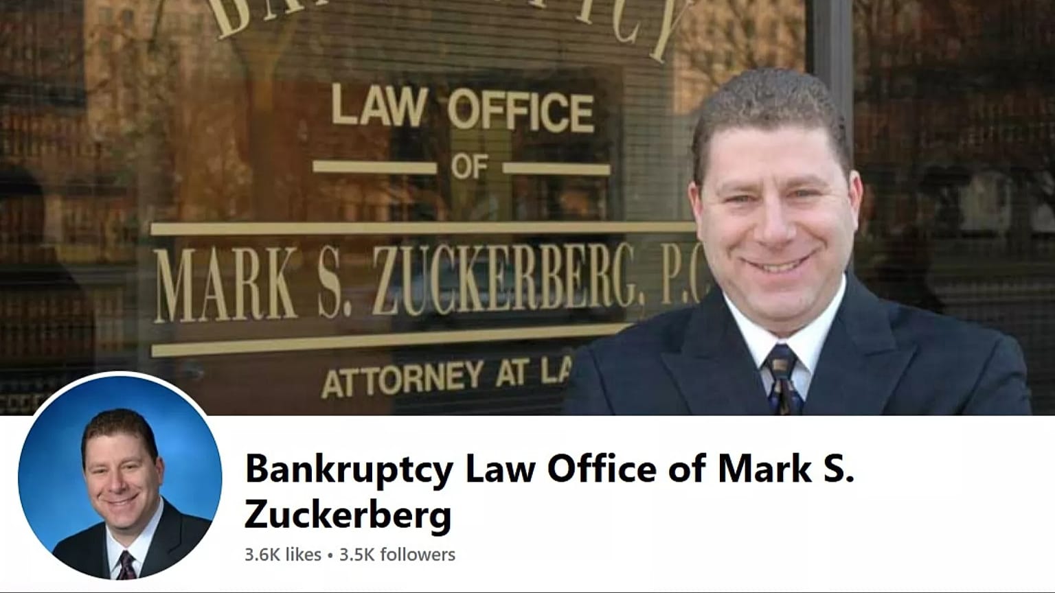 A screenshot of Mark S Zuckerberg's official Facebook page