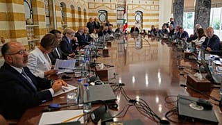 Lübnan Cumhurbaşkanı Joseph Aoun, Hizbullah’ın silahsızlandırılmasına yönelik ordu planının görüşüldüğü kabine toplantısına başkanlık ederken / 5 Eylül 2025 Cuma