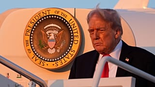 President Donald Trump deplanes Air Force One upon arriving at Joint Base Andrews, Sunday, Sept. 7, 2025.