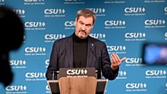 Markus Söder spricht auf einer Pressekonferenz in München, Deutschland, am Donnerstag, 7. November 2024