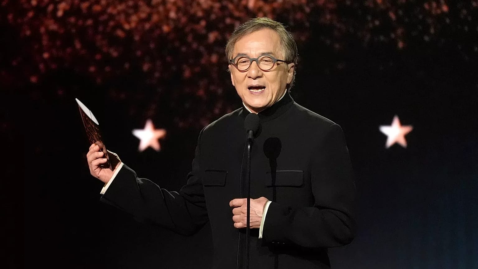 Jackie Chan presents the award for best foreign language film during the 30th Critics Choice Awards in Santa Monica, 7 February, 2025