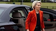 European Commission President Ursula von der Leyen arrives at the Border Guard School near Lithuanian-Belarusian border, 1 September 2025.