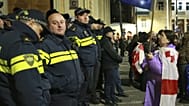 FILE PHOTO - Police officers block demonstrators rallying to call for the release of political prisoners and demand new elections in Tbilisi, Georgia, March 31, 2025.