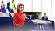 Maia Sandu during her intervention in the Strasbourg's Parliament