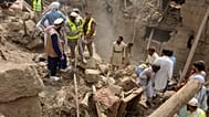 Civil defence workers, locals and soldiers clear rubble of a collapsed house after a powerful earthquake struck eastern Afghanistan, 2 September, 2025