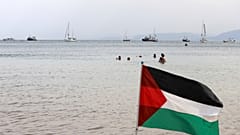 Los barcos de la Flotilla Global Sumud rumbo a Gaza están anclados frente a la costa de Sidi Bou Saïd en Túnez, el martes 9 de septiembre de 2025.