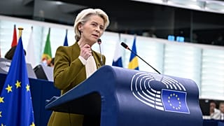 Ursula von der Leyen em Estrasburgo.