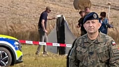 Polizei und Militärpolizei sichern Teile eines beschädigten Objekts, das in Wohyń abgeschossen wurde. General Gromadzinski sagt, Polen habe den Test bestanden.