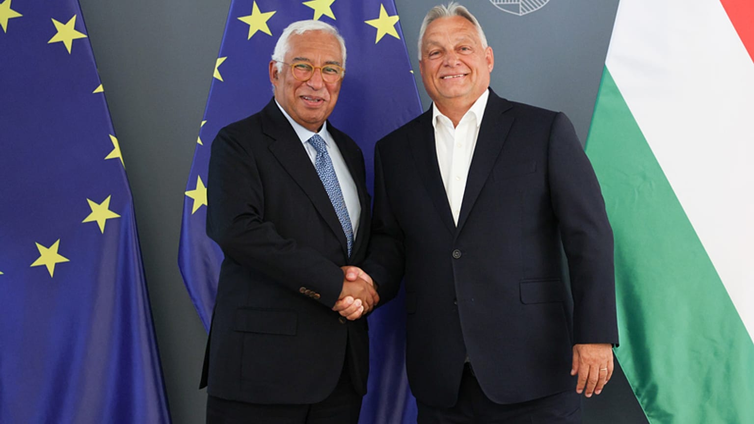 The president of the European Council, Antonió Costa, with Hungarian Prime Ninister Viktor Orbán in Budapest