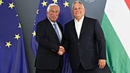 The president of the European Council, Antonió Costa, with Hungarian Prime Ninister Viktor Orbán in Budapest