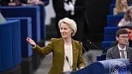 Commission President Ursula von der Leyen during her speech at the European Parliament.