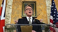Britain's Ambassador to the United States Peter Mandelson speaks at the ambassador's residence in Washington, 26 February, 2025