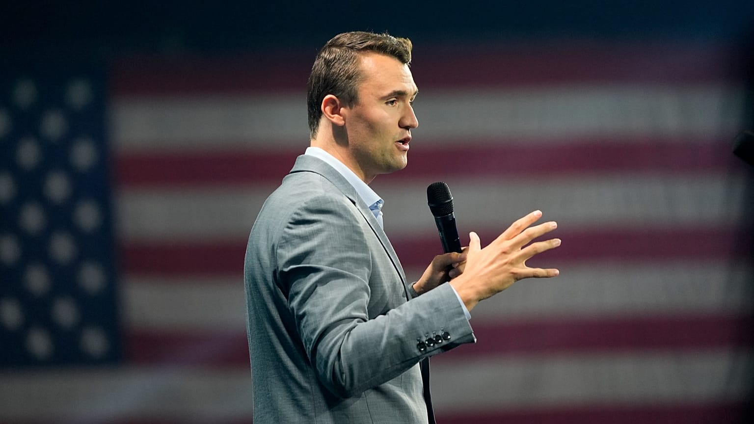 Turning Point USA Founder Charlie Kirk speaks  at the Turning Point Believers' Summit, Friday, July 26, 2024, in West Palm Beach, Fla.