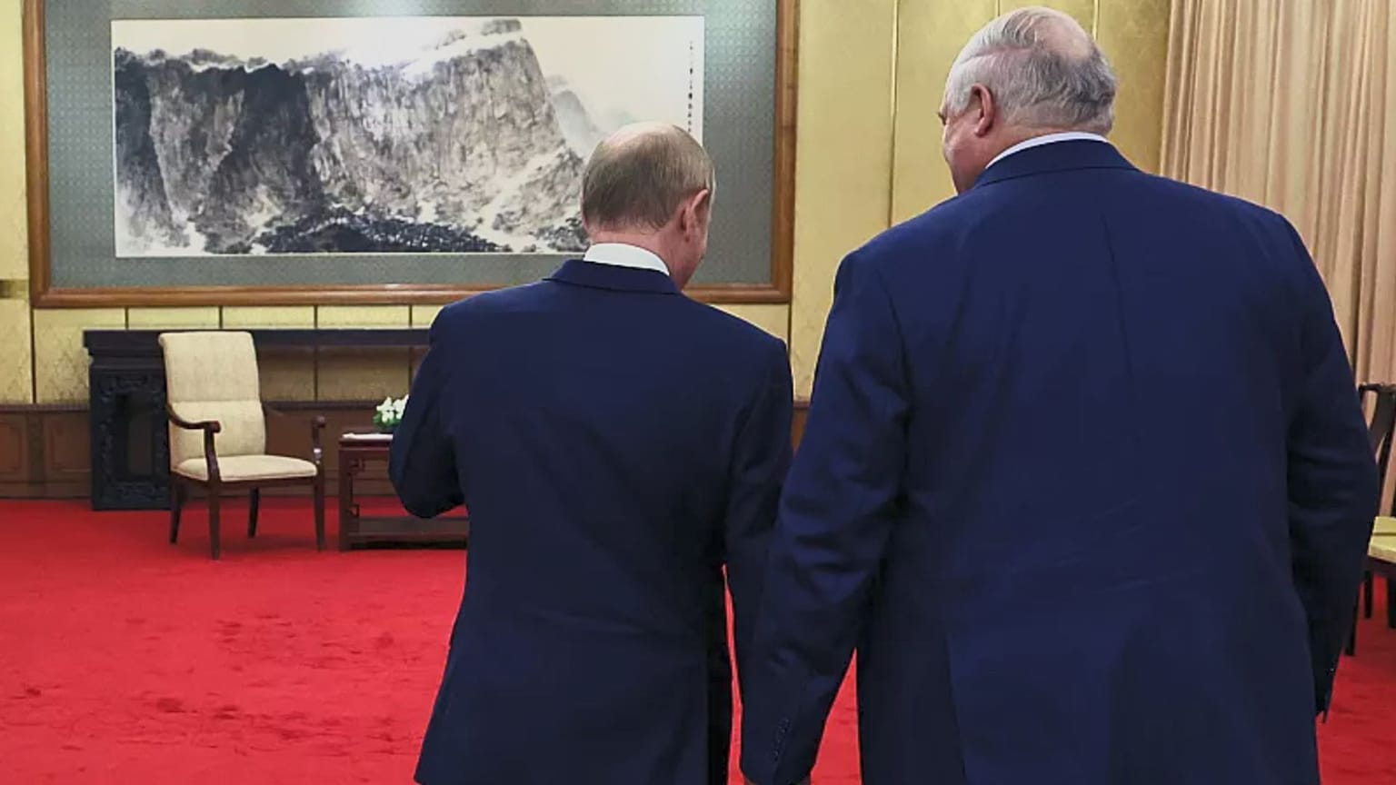 Vlagyimir Putyin és Alekszandr Lukasenka Kínában, 2025. szeptember 2-án