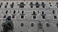 A man inspects the damage at the National Museum, following the Israeli airstrikes on Wednesday in Sanaa, 11 September 2025.