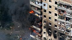 Der Schauplatz eines russischen Luftangriffs auf ein Wohngebäude in Kostiantynivka, 10. September 2025