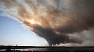 Thick plumes of heavy smoke fill the Halifax sky as an out-of-control fire quickly spread in May 2023. 