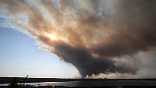 Thick plumes of heavy smoke fill the Halifax sky as an out-of-control fire quickly spread in May 2023. 