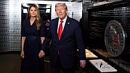 US President Donald Trump and first lady Melania Trump attend a ceremony at the Pentagon to commemorate the 24rd anniversary of the 9/11 attacks.