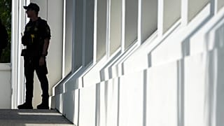 FILE: A law enforcement officer stands watch at the Alto Lee Adams Sr U.S. Courthouse in Florida, 8 September 2025
