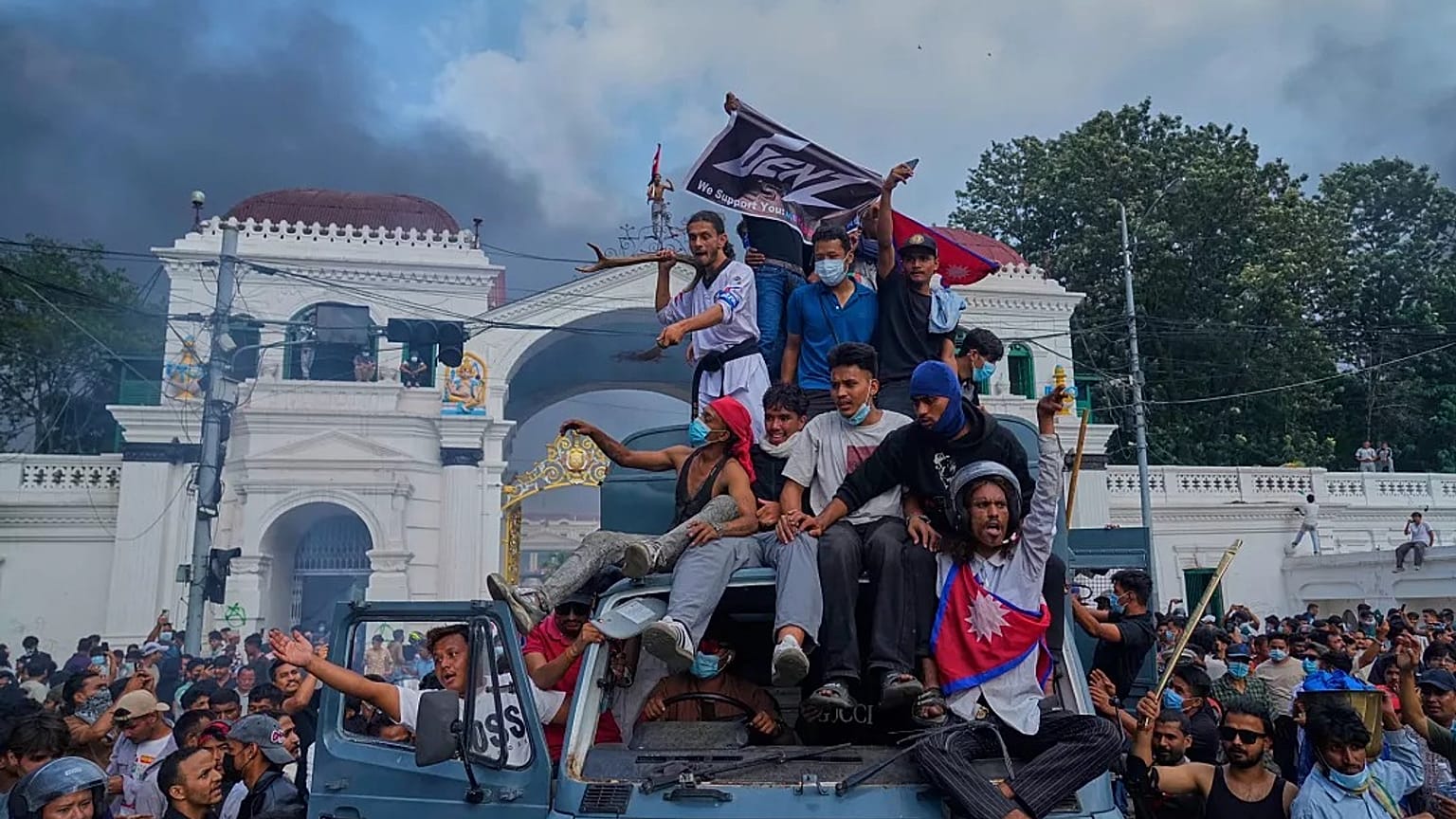 Katmandu'daki bir protesto