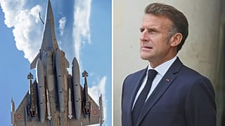 A Dassault Rafale és Emmanuel Macron francia elnök 
