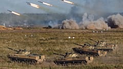 Архивное фото учений "Запад-2021" на полигоне Мулино в Нижегородской области, Россия, 11 сентября 2021 года.