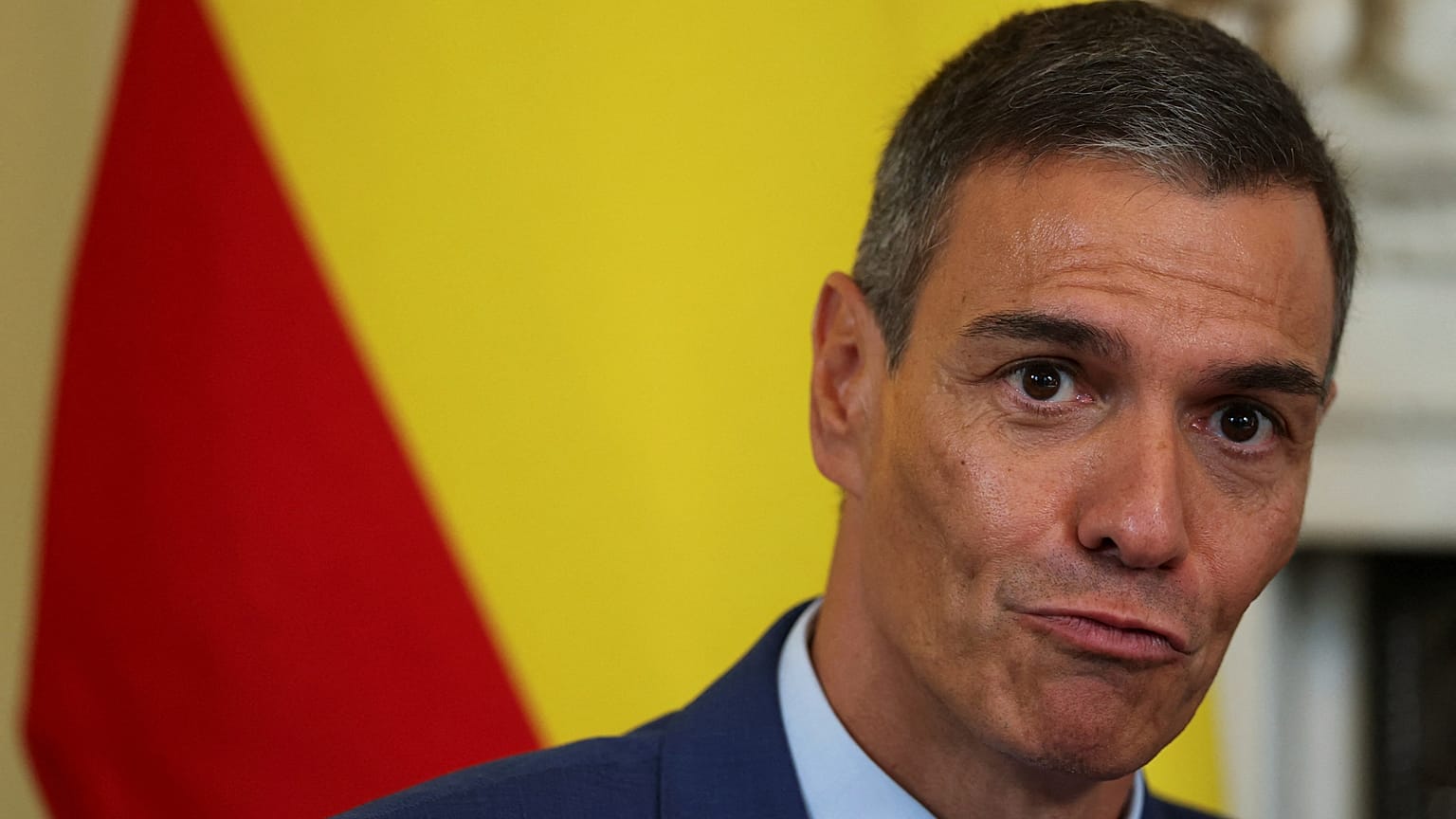 Pedro Sánchez, durante um encontro com o primeiro-ministro britânico Keir Starmer