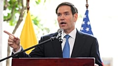 Außenminister Marco Rubio spricht während einer gemeinsamen Pressekonferenz in Quito, Ecuador, Donnerstag, 4. September 2025. 