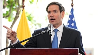 Secretary of State Marco Rubio speaks during a joint news conference  in Quito, Ecuador, Thursday, Sept. 4, 2025. 