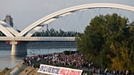 Pro-Vucic-Protest in Novi Sad in Serbien
