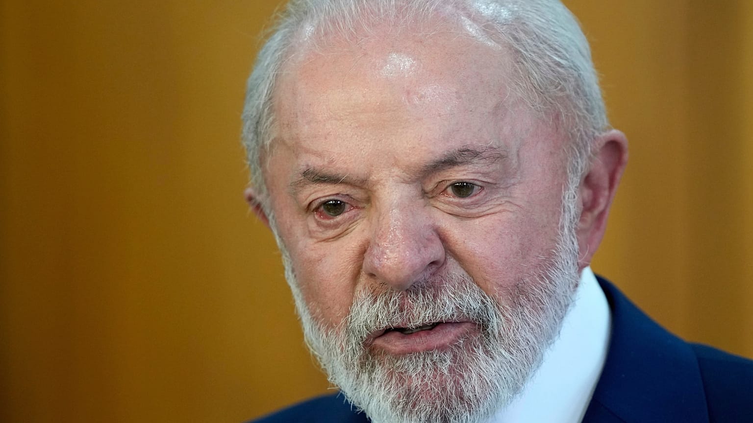 Brazil's President Luiz Inacio Lula da Silva gives a joint statement with Nigeria's President Bola Tinubu, at Planalto presidential palace, in Brasilia, Brazil. 25 Aug. 2025.