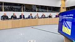Treffen der Verteidigungsminister der Koalition der Willigen im NATO-Hauptquartier in Brüssel, Belgien, Donnerstag, 10. April 2025