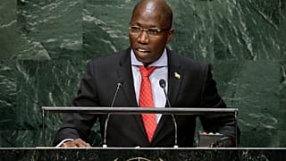 ARQUIVO (09.09.2014): Domingos Simões Pereira, então primeiro-ministro da Guiné-Bissau, toma a palavra durante a 69.ª sessão da Assembleia Geral das Nações Unidas