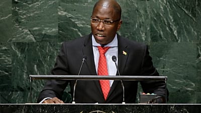 ARQUIVO (09.09.2014): Domingos Simões Pereira, então primeiro-ministro da Guiné-Bissau, toma a palavra durante a 69.ª sessão da Assembleia Geral das Nações Unidas