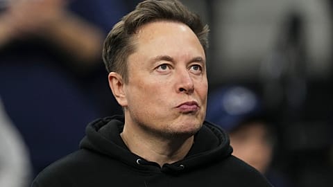 FILE. Elon Musk attends the finals at the NCAA wrestling championship, 22 March 2025, in Philadelphia. 