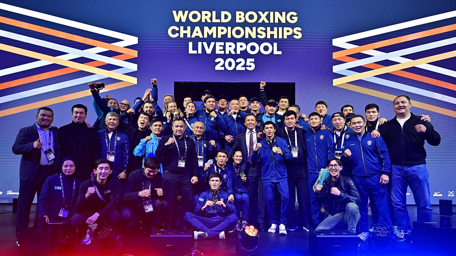 Kazakhstan boxing team at the World Boxing Championships 2025 in Liverpool, United Kingdom. 