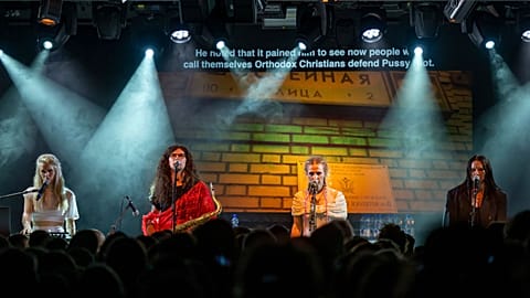 Pussy Riot's Diana Burkot, Anton Ponomarev, Masha Alyokhina and Olga Borisova perform at the Kaserne in Basel, Switzerland - June 2022
