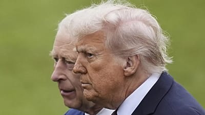 US President Donald Trump and King Charles attend a Beating Retreat military ceremony at Windsor Castle, 17 September, 2025
