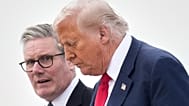 Donald Trump and Keir Starmer arriving at Royal Air Force Lossiemouth en route to Aberdeen, Scotland, July 28, 2025 (AP Photo/Jacquelyn Martin) 