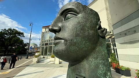 Sculpture "Tindaro" by Igor Mitoraj in Warsaw