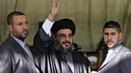 الأمين العام لحزب الله الراحل حسن نصرالله خلال تجمع للحزب في ضاحية بيروت، لبنان، يوم الجمعة 22 سبتمبر 2006.